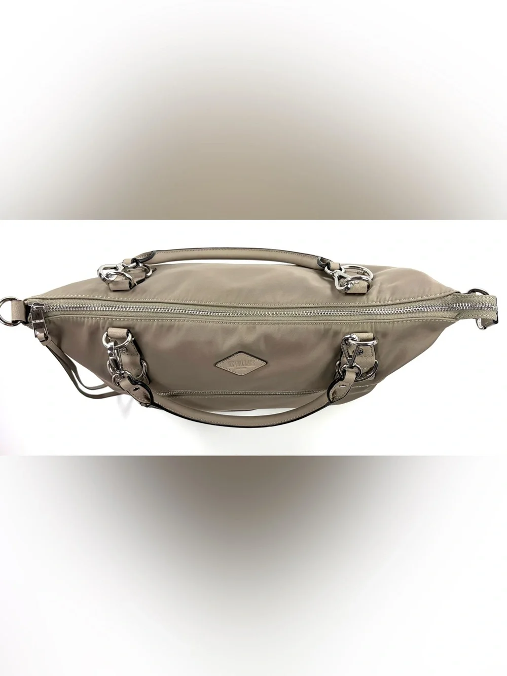 MZ Wallace Bedford Nylon Convertible Satchel | Taupe | 2 Straps | EUC